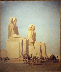 Thébský kolos, Memnon a Sesostris. Studie. Obraz Jean Leon Gerome (1824-1904), Olej na plátně od Jean Leon Gerome