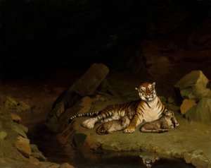 Tygr a mláďata, ca. 1884. od Jean Leon Gerome