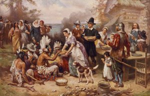 První Den díkůvzdání 1621, kolem roku 1932 (fotomechanický tisk)