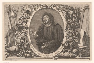 Portret van Tiberio Fiorilli v roli van Scaramuccia (Scaramouche) od Jean Lepautre (attributed to)
