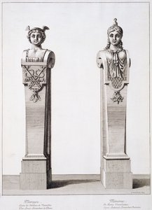 Busty Merkura a Minervy od Louise Leramberta ve Versailles, 1674 od Jean Lepautre