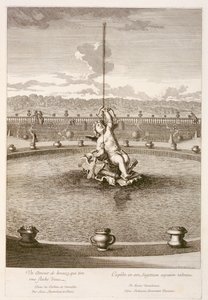 Fontána s amorem vystřelujícím vodní šíp, navržený Louisem Lerambertem, ve Versailles, 1677 od Jean Lepautre