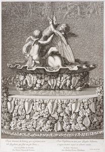 Fontána se dvěma amory hrajícími si s gryfonem, od Benoita Massou, ve Versailles, 1676 od Jean Lepautre