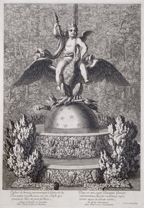 Fontány s dítětem představujícím génia královské moci od Pierra le Grose, ve Versailles, 1677 od Jean Lepautre