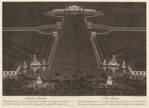 Iluminace kolem Grand Canal ve Versailles od Jean Lepautre