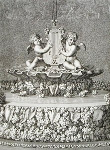 Dva Amorové držící lyru, fontána ve Versailles od Jean Lepautre