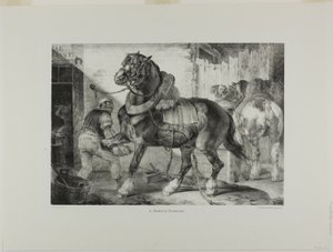 Francouzský kovář, deska 12 z knihy Různé náměty kreslené ze života a na kameni (The English Suite) od Jean Louis André Théodore Géricault