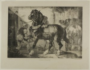 Francouzský kovář, deska 12 z různých námětů kreslených ze života na kameni od Jean Louis André Théodore Géricault