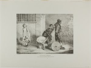 Paraleytická žena, deska č. 9 z knihy Různé náměty kreslené ze života a na kameni (The English Suite) od Jean Louis André Théodore Géricault