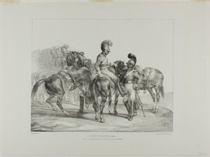 Strana plavčíků, deska 5 z knihy Různé náměty kreslené ze života a na kameni (The English Suite) od Jean Louis André Théodore Géricault