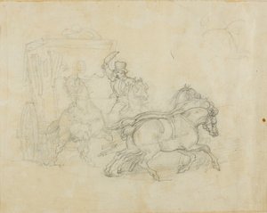 Dostavník tažený pěti koňmi od Jean Louis André Théodore Géricault