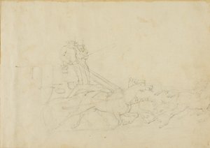 Kočár tažený čtyřmi cválajícími koňmi od Jean Louis André Théodore Géricault