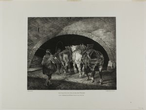 Vchod do přístaviště Adelphi, deska 11 z knihy Různé náměty kreslené ze života a na kameni (The English Suite) od Jean Louis André Théodore Géricault