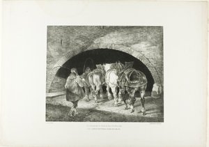 Vchod do přístaviště Adelphi, deska 11 z knihy Různé náměty kreslené ze života na kameni od Jean Louis André Théodore Géricault