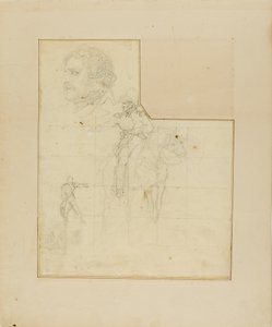 Jezdecký důstojník a další náčrty od Jean Louis André Théodore Géricault