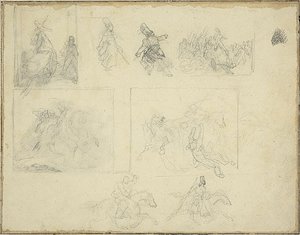 Náčrty vojenských skladeb od Jean Louis André Théodore Géricault