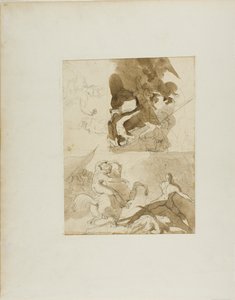 Náčrtky pro jezdeckou bitvu od Jean Louis André Théodore Géricault