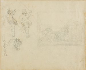 Náčrtky Postillionů a dostavníku od Jean Louis André Théodore Géricault