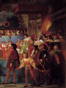 Král Ludvík XII. prohlásil dne 14. května 1506 za otce lidu generálnímu státu Tours. Obraz Jean Louis Bezard (1799-1861)