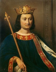 Portrét Filipa IV. Bela (1268 - 1314), francouzského krále. Obraz Jeana-Louise Bezarda (1799-1881).