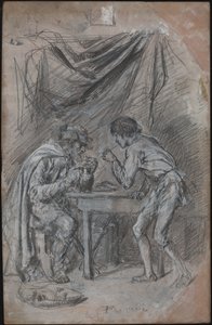 Lazarillo de Tormes kradl nápoj slepému muži od Jean Louis Ernest Meissonier