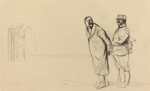 Před Vincennes. Bolo Pasha, c. 19141919. od Jean Louis Forain