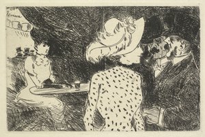 Kavárna scéna (popisná) od Jean Louis Forain