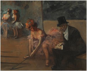 Tanečnice s obdivovatelem za scénou od Jean Louis Forain