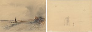 Devastovaná země (recto); Postavy v krajině (verze) od Jean Louis Forain