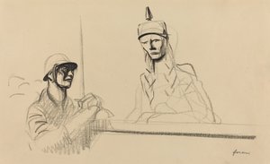 Francouzský voják oslovující Germanii, c. 19141919. od Jean Louis Forain