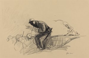 Novinky v zákopech, c. 19141919. od Jean Louis Forain