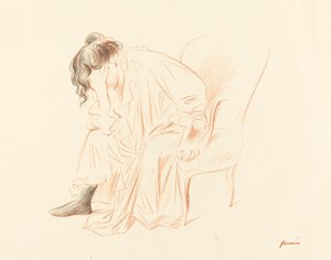 Sedící žena s hlavou položenou na pravé ruce od Jean Louis Forain