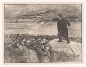 Stávka továrních dělníků Scéna de grève od Jean Louis Forain