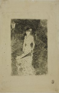 Spazierende Frau mit Regenschirm von Jean-Louis Forain