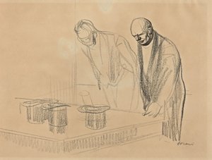 Klobouky spojenců [recto], c. 19141919. od Jean Louis Forain