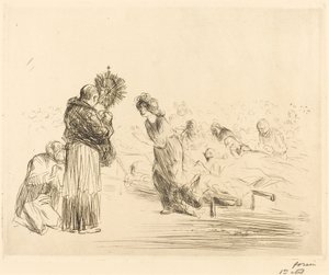 Zázrak před Nejsvětější svátostí (čtvrtá deska) od Jean Louis Forain