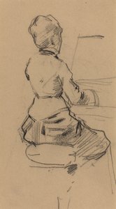 Mladá žena sedící u klavíru [verso] od Jean Louis Forain