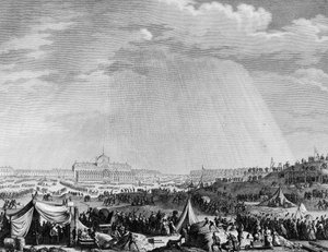 Francouzská revoluce: Díla na Champs de Mars v Paříži na svátek Federace 14. července