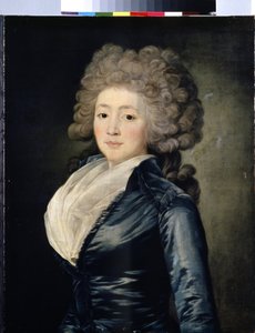 Portrét Olgy Zherebtsové (Portrét Olgy Zherebtsové). Olga Zherebtsova, rozená Zubova, známá také jako Madame Gerebtzoff (1755-1849). Obraz Jean Louis Voille (1744- po 1803). Olej na plátně, 73,5 x 58 cm, druhá polovina 18. století. umění f