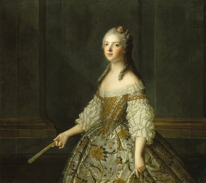 Lady Adelaide z Francie 1732-1800, Holding a Fan, ca. od Jean Marc Nattier