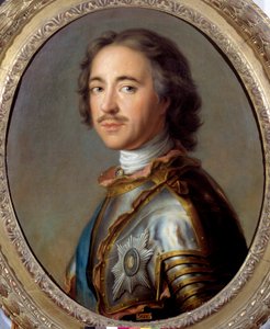 Portrét Petra I. Velikého (1672-1725) cara Ruska”” Malba Jeana Marca (Jean-Marc) Nattiera (1685-1766) 18. století Slunce 0,63 x 0,52 m - Portrét Petra I. Velikého ( 1672-1725), ruský car. Obraz Jeana Marca (Jean-Marc) Nattiera (1685-176 od Jean Marc Nattier