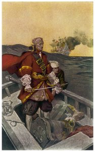 Portrét velšského piráta a bukanýra Henryho Morgana (1635-1688) Ilustrace J. N. Marchanda (1883-1941) z „Sir Henry Morgan Buccaneer“ 1903
