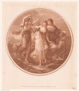 Kráska (Bellezza) radí Prudence (Prudentia), odmítá pokušení Folly (Pazzia) od Jean Marie Delattre