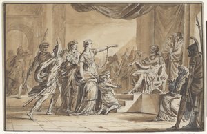 Sabinus a Epponina odsouzeni Vespasianem od Jean Michel Moreau