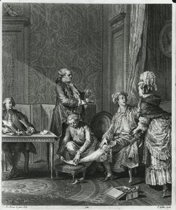 Levee, rytina Louis Michel Halbou (1730-1809) 1781 od Jean Michel the Younger Moreau