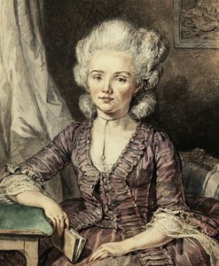 Mladá dáma sedící u stolu s knihou, 1785 od Jean Michel the Younger Moreau
