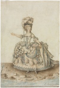 Kostýmní studie pro operního pěvce od Jean Michel the Younger Moreau