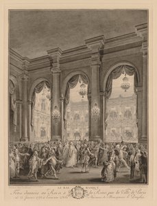 Ples v maskách pořádaný v Hôtel de Ville, 23. ledna 1782. od Jean Michel the Younger Moreau