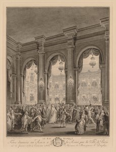 Maskovaný ples v Hôtel de Ville, 23. ledna 1782 od Jean Michel the Younger Moreau