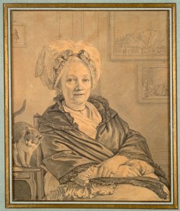 Sedící žena s kočkou, c. 1776. od Jean Michel the Younger Moreau